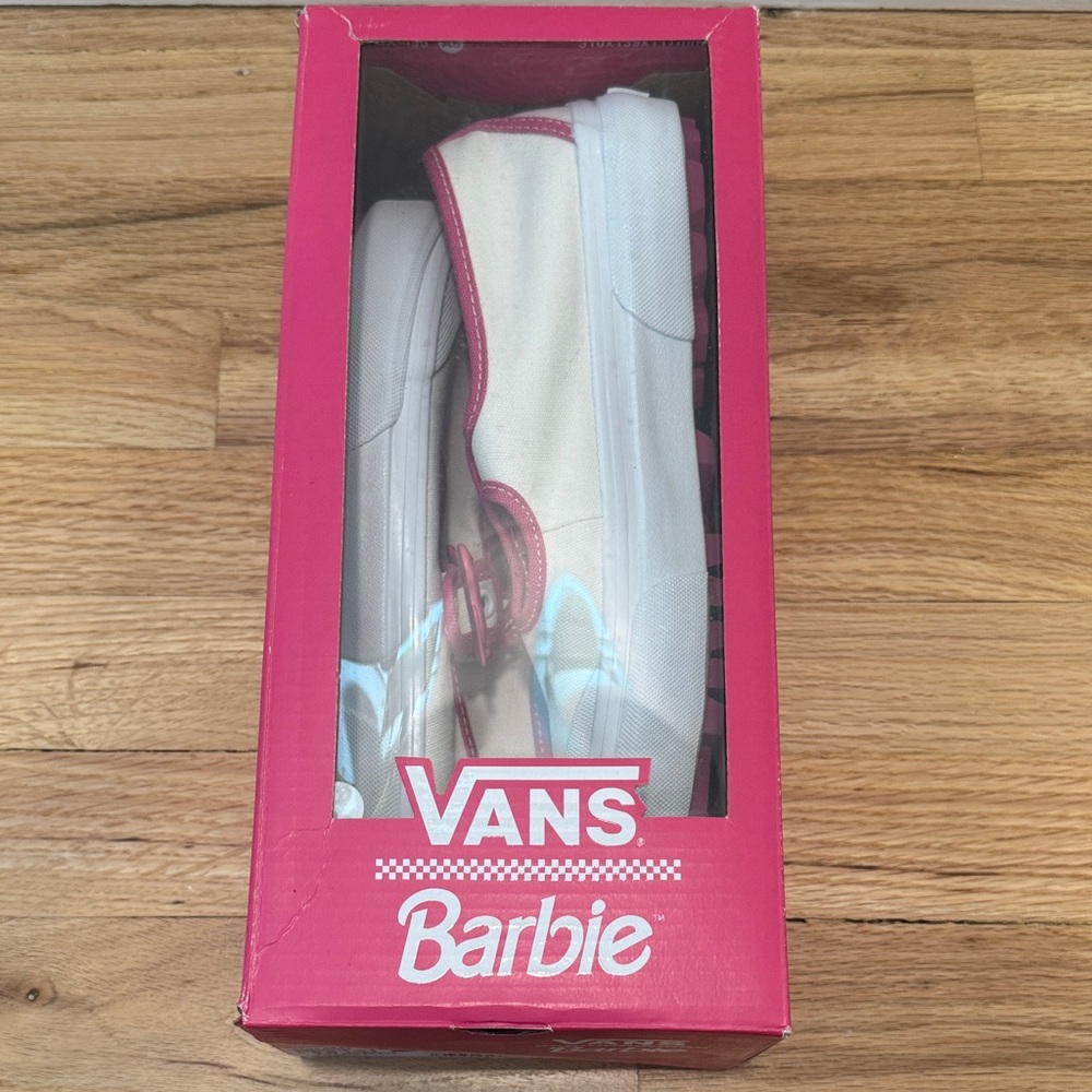 NWT, Size 7 Vans Barbie Edition White and Pink Shoes
